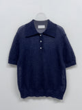 Mohair collar half knit