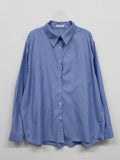 [Wrinkle Free] Two Way Wrap Stripe Loose Fit Shirt