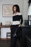 Lina color matching shirt top