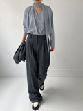 Taize Button Two-Tuck Wide Slacks