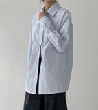 [Wrinkle Free] Pin Stripe Loose Fit Shirt