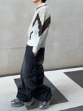 Diagonal Cargo Washed Banding Denim
