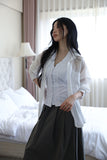Frill Smoke Holter Neck Blouse