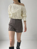 Unbalanced Shoulder Poplin Shirt
