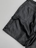 [unisex] Leather Carpenter Bermuda Wide Pants