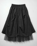 DOUBLE LAYERED MESH SKIRT