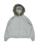 SOFT FUR HOODIE ZIP-UP