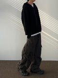 Peach Cotton Brushed Cargo Banding Pants