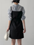Sheer High Neck Tie Blouse