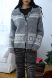 Snowflake Nordic Knit Zip-up