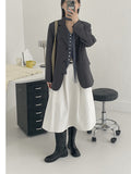[Long sleeve ver.] Roman Tie V-neck Blouse