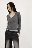 Joy see-through V-neck tee