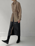 Belted Loose Fit Blouse