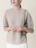 [Premium] Whole Garment Miru Short Sleeve Knitwear