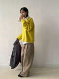 Seyu Two-Tuck Peach Cotton Wide Pants