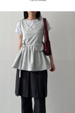 [Belt Bag SET] Smoke Sleeveless Frill Blouse