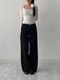 Basic Cotton Semi-Wide Pants