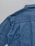 [unisex] Edge Pin Tuck Overfit Denim Shirt Jacket