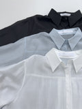 Marine Backslit See-Through Overfit Shirt
