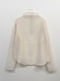Organza Mock Neck See-Through Blouse