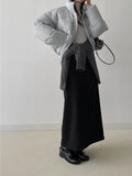 Belted H-Line Brushed Long Skirt