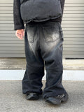 Deep Brush Biker Wide Denim