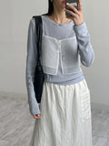 Sleeve See-through Long Sleeve T-shirt