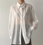 Rosie Tencel See-Through Loose Fit Blouse