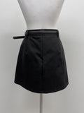 [Pants Lining!/Belt SET] Benny Pleated A-Line Mini Skirt