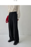 Olsen Rip Pocket One-Tuck Wide Slacks