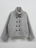 Hairy High Neck Double Short Coat