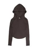 CURVED HEM CROP HOODIE