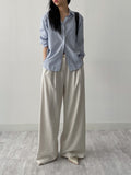 [Wrinkle Free] Pocket Stripe Loose Fit Shirt