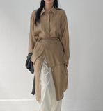[Skirt SET] Bonita Tencel Long Shirt One Piece