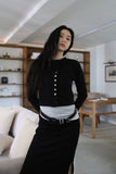 Dublin shirring long skirt