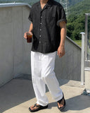 Denim open short sleeve shirt