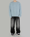 Cable mohair knit