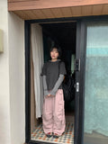 Naomin Banding Star Rivet Parachute Wide Cargo Pants