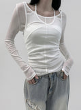 Lemaine See-Through Layered T-Shirt