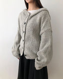 Lyle Mohair Hooded Knit Cardigan