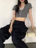 Catal all-in-one lace V-neck cropped short sleeve cardigan