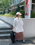 Rummy banding nylon cargo long skirt