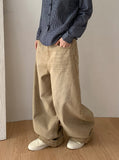 Crane Back Point Wide Washing Denim Pants