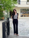 Junien Square Stripe Sleeveless Knit