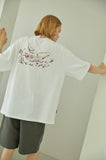 Whale Flower Embroidery Short Sleeve