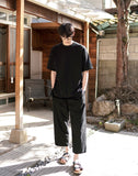 Core wide washed linen pants