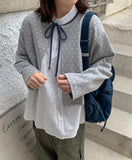 [BAONHAUS] Karoi Ribbon Dot Cotton Cardigan