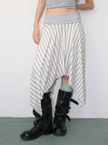 SWAY STRIPE UNBAL SKIRT