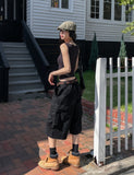 Teens side snap pocket bermuda pants