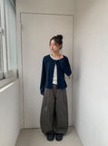 Pocol Pintuck Cotton Wide Balloon Pants